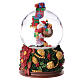 Carillon natalizio Babbo Natale bambina regali 25x15x15 cm stelle di Natale sfera vetro s3