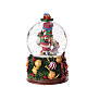 Carillon natalizio Babbo Natale bambina regali 25x15x15 cm stelle di Natale sfera vetro s6