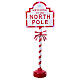 Panneau Bienvenue au Pole Nord lumineux Père Noël 120x45x25 cm s1