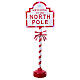 Placa luminosa Bem-vindo ao Polo Norte branca e vermelha 120x45x25 cm s1