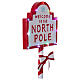 Placa luminosa Bem-vindo ao Polo Norte branca e vermelha 120x45x25 cm s7