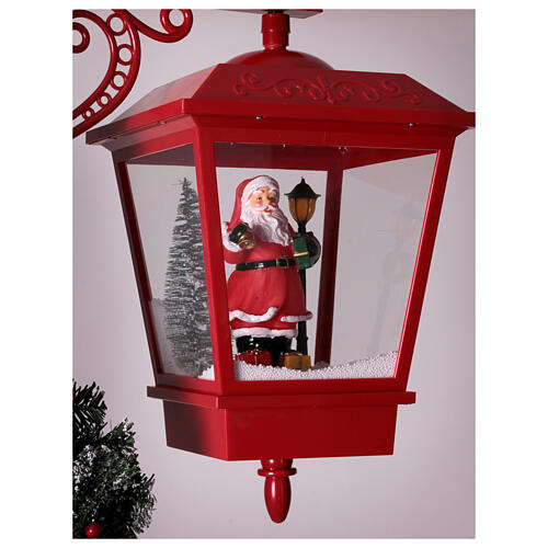 Snowy Christmas streetlight, double light, music, 75x30x15 in 14
