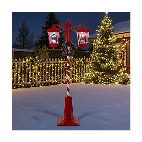 Farol navideño nevado doble luces música 190x80x40 cm