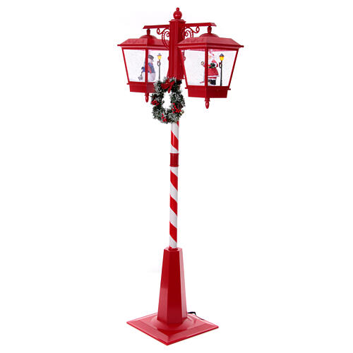 Farol navideño nevado doble luces música 190x80x40 cm 6