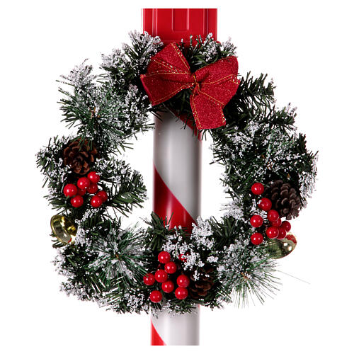 Lampion świąteczny z efektem śniegu, podwójna latarnia z muzyką, 190x80x40 cm 12