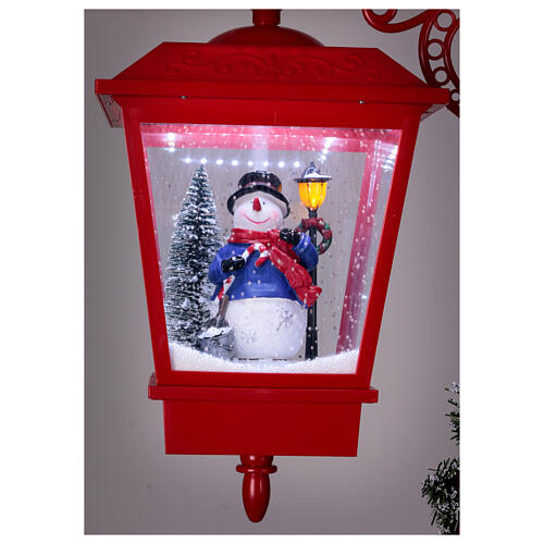 Double snowy Christmas street lamp with music lights 190x80x40 cm 5