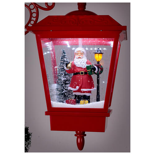 Double snowy Christmas street lamp with music lights 190x80x40 cm 8