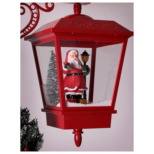 Double snowy Christmas street lamp with music lights 190x80x40 cm 13