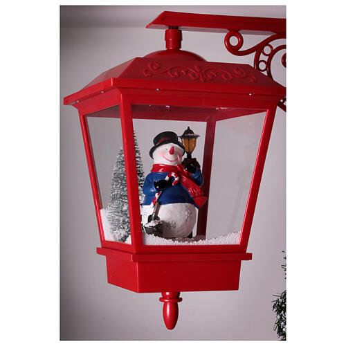 Double snowy Christmas street lamp with music lights 190x80x40 cm 15