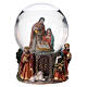 Esfera de vidrio natividad con nieve y Reyes Magos 15 cm s1