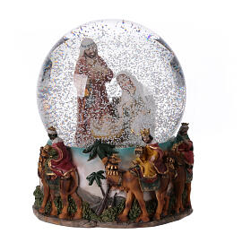 Schneekugel, Geburt Christi mit Heiligen Drei Königen – H 18,5 cm, Ø 15,5 cm