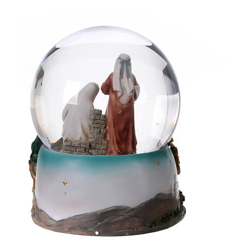Esfera Natividad de vidrio 20 cm con nieve 5