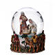 Esfera Natividad de vidrio 20 cm con nieve s1