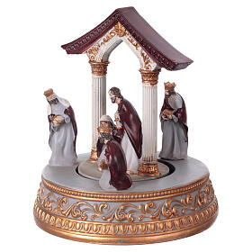 Music box: Nativity with Wise Men and arch, 8x6x6 in