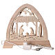 Gothic arch "Bosco" with 10 cm "Aram" Nativity, Val Gardena decoration, 48x42 cm, LED lights s5