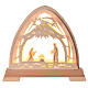 Gothic arch with natural "Aram" Nativity of 10 cm, 4 LED lights s1