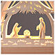 Gothic arch with natural "Aram" Nativity of 10 cm, 4 LED lights s3