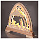 Gothic arch with natural "Aram" Nativity of 10 cm, 4 LED lights s4