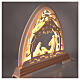 Gothic arch with natural "Aram" Nativity of 10 cm, 4 LED lights s5