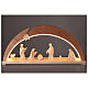 Val Gardena arch with Aram Nativity Scene, 8 figurines of 13 cm, natural wood and LED lights s2