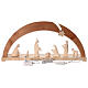 Val Gardena arch with Aram Nativity Scene, 8 figurines of 13 cm, natural wood and LED lights s6