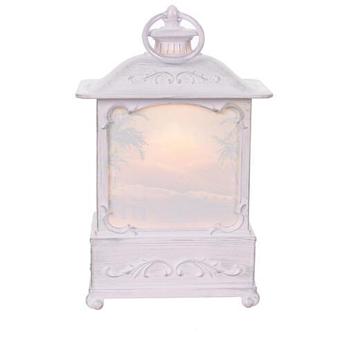 Glitter-Laterne, Geburt Christi – Weiß, LEDs, H 27 cm, Ø 14,5 cm 7