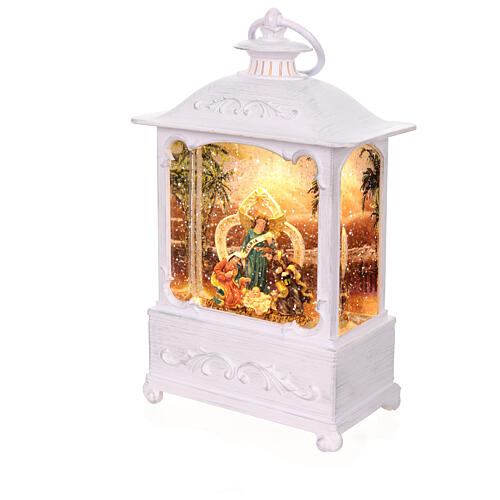 Nativity Scene lantern with glitter and lights, 10x6x4 in 3