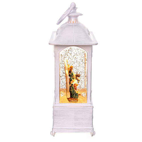 Nativity Scene lantern with glitter and lights, 10x6x4 in 5