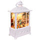 Nativity Scene lantern with glitter and lights, 10x6x4 in s4