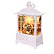 Linterna Natividad vidrio nieve purpurina luces 25x15x10 cm s3