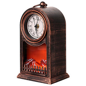 Chimenea LED reloj vintage 25x15x12 cm