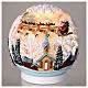 Boule à neige éclairée paillettes traîneau Père Noël 15x15x15 cm s2