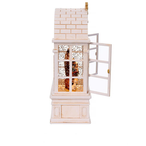Teca vetro neve Natività finestra bianca luci 25x15x8 cm 6