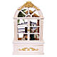 Teca vetro neve Natività finestra bianca luci 25x15x8 cm s8
