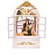 Glass snow globe Nativity white window lights 25x15x8 cm s1