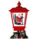 Farola roja Papá Noel nieve movimiento luces música 180 cm s3