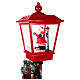 Farola roja Papá Noel nieve movimiento luces música 180 cm s5
