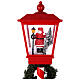 Farola roja Papá Noel nieve movimiento luces música 180 cm s9