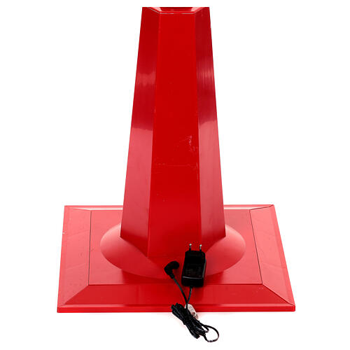 Réverbère rouge Père Noël neige mouvement lumières musique 180 cm 12