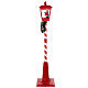 Réverbère rouge Père Noël neige mouvement lumières musique 180 cm s5