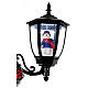 Farola Papá Noel nieve dos linternas luces música negro 185 cm s6