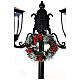 Farola Papá Noel nieve dos linternas luces música negro 185 cm s8