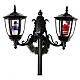Farola Papá Noel nieve dos linternas luces música negro 185 cm s11