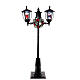 Santa Claus snow street lamp two lanterns lights music black 185 cm s1