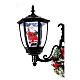 Santa Claus snow street lamp two lanterns lights music black 185 cm s3