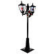 Santa Claus snow street lamp two lanterns lights music black 185 cm s6