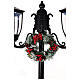 Santa Claus snow street lamp two lanterns lights music black 185 cm s7