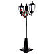 Santa Claus snow street lamp two lanterns lights music black 185 cm s5