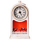 Kamin, weiß mit LED-Beleuchtung und funktionierender Vintage-Uhr, 27,5×15×12 cm s1