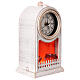 Kamin, weiß mit LED-Beleuchtung und funktionierender Vintage-Uhr, 27,5×15×12 cm s4